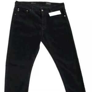 $208 Tellis Men's CORDUROY MODERN SLIM Pure Black Jean Pants 34×34 NWT